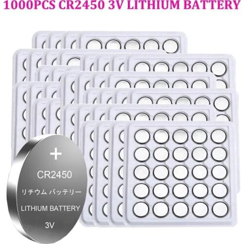 1000pcs Wholesale CR2450 CR 2450 BR2450 DL2450 3V Lithium Button Cell Battery Coin Batteries For Watches clocks hearing aids
