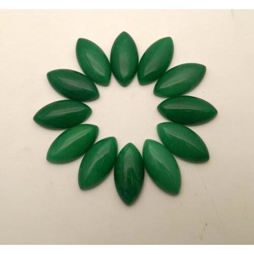12pcs 15x30mm marquise shape flat Malay jades natural stone cabochon beads Necklace accessories Earrings no hole wholesale