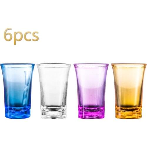 6Pcs Whiskey Wine Glass Liquor Spirits Firewater Mini Cup Bar Bullet Cup Acrylic Plastic Multi-style Fall-resistant Liquor Cup