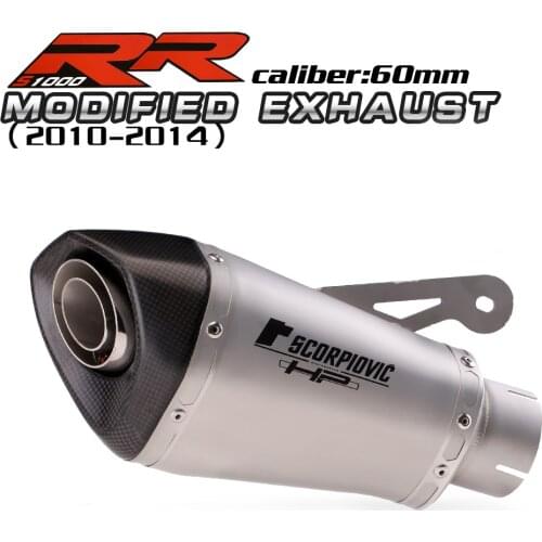 60mm for bmw s1000 s1000rr s1000r motorcycle exhaust pipe system modified motorcycle muffler removable laser db killer slip on