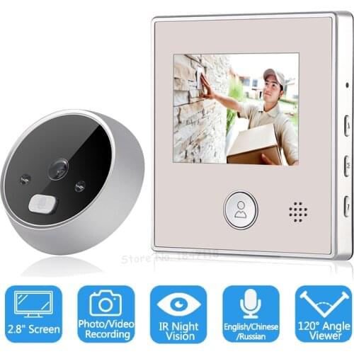 New 2.8 Inch Screen Photo/Video Recording Door Camera 120 Degree IR Night Door Eye Doorbell Electronic Peephole Viewer