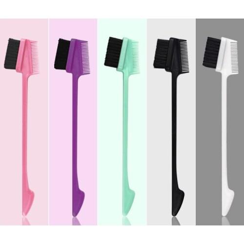 Double-sided edge control hair comb beautician facial care three-purpose makeup brush household eyebrow comb makeup tool