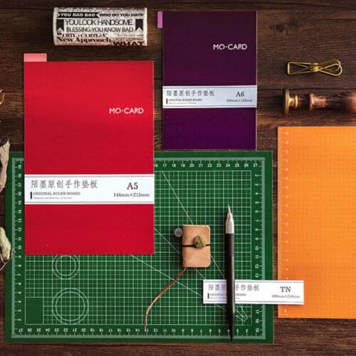 Fromthenon Journal Notebook Scrapbooking Mat PVC Cutting Base Plate A5A6 Planner Original Ruler Board for Midori Stationery