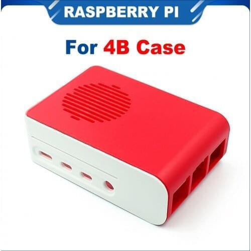 ITINIT R64 Raspberry Pi 4 ABS Case Kits with Backlight RGB LED Fan Plastic Red White Shell Housing for Raspberry Pi 4 Model B