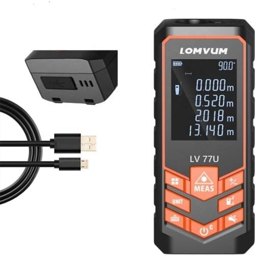 LOMVUM Laser Distance Meter 80M 100M USB Voice Rangefinder Laser Tape Range Finder Measure Electronic Laser Level Test Tools
