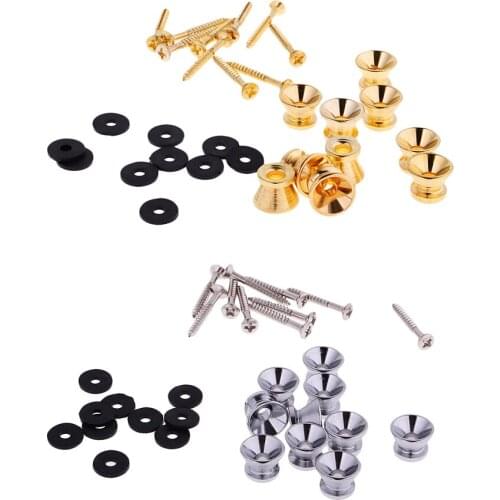 MagiDeal 20pcs Guitar Strap Lock Button with Screws for Ukulele Guitar Parts