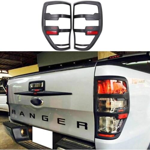 Matt Black Taillight Cover Fit For Ford Ranger 2012-2020 T6 T7 T8 Pickup Ranger T6T7T8 Tail Lights Decorative Cover Accessory