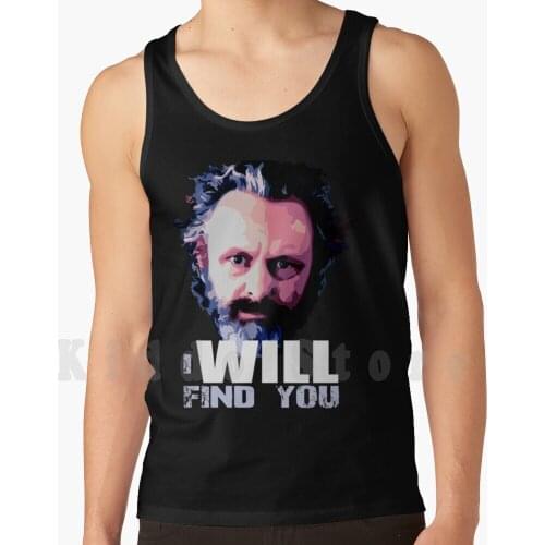 Michael Sheen I Will Find You Tank Tops Vest 100% Cotton Michael Sheen Troll Charity Fundraising
