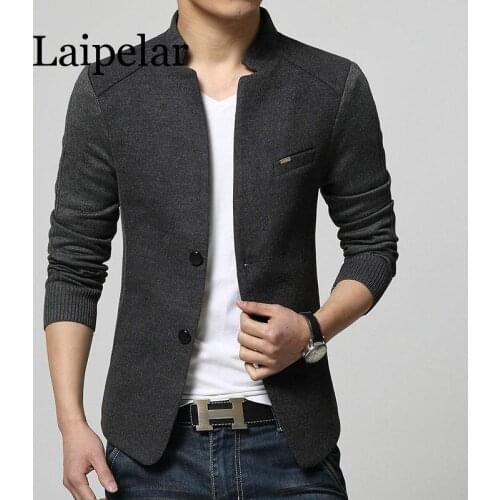 Laipelar New Mens Blazer Patchwork Suits For Men Top Quality Red Blazers Slim Fit Woolen Outwear Coat Costume Homme Blazer Men