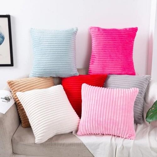 Soft Plush Cushion Cover Decor Striped Decorative Cushion Covers Pillow cover Pillowcase Cushions for Sofa