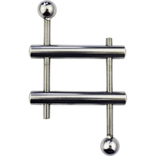 Stainless steel adjustable size penis Chastity cage metal cock ring ball stretcher lock BDSM restraint sex toy