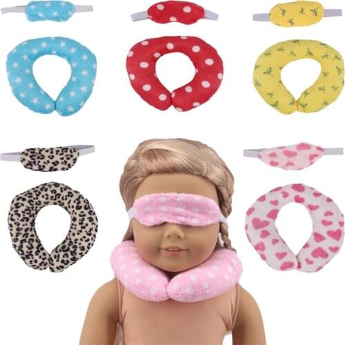 New Doll U Pillow For 18 Inch American & 43Cm Baby New Born Doll Cute Cartoon Printing For Our generation Doll Daily Life