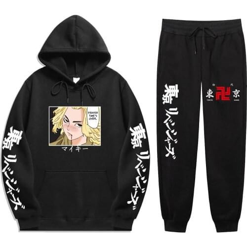 Anime Tokyo Revengers 2021 NEW Autumn And Winter Casual Loose Products mens Hoodie +Sweatpants Suit Fashion Street Suit Set