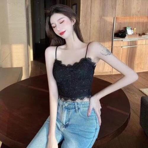 Slim Tube Tank Tops Crop Top Korean Spaghetti Strap Hot Erotic Womens Clothing Sweet Streetwear Knitting Croptops