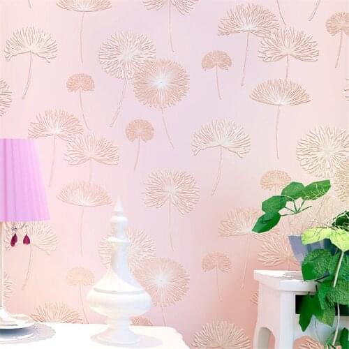Beibehang Non - woven wallpaper warm rural dandelion wallpaper living room bedroom wallpaper TV background