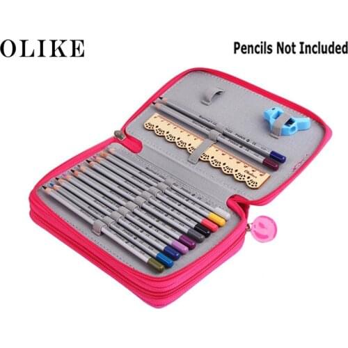 OLIKE 32 Slots Pencil Case For Colored Pencils Watercolor Art Supplies Portable Sketching Charcoal Drawing Pencil Case & Bags