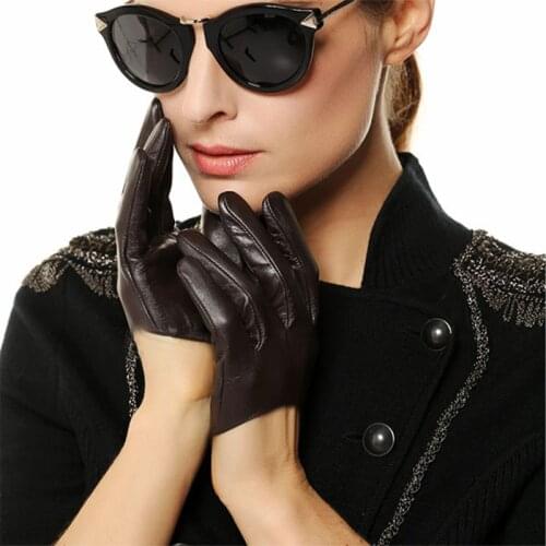 Sheepskin Gloves Short Design Women Genuine Leather Gloves lg0003