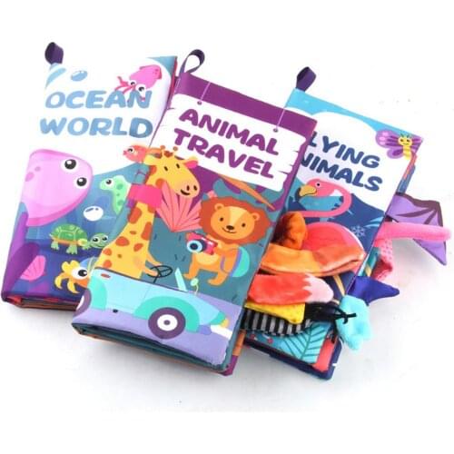 Baby Cloth Books For Montessori Toys 0 12 Months For Toddlers 1 Year Old Education Toys For Animal Memories Touch Feel Tail Book