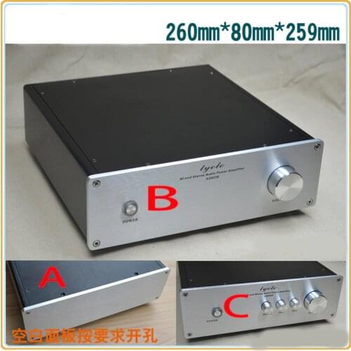 KYYSLB 260*80*259MM All-aluminum Amplifier Chassis X2608 DIY Enclosure Amplifier Housing Pre-stage Box Amplifier Case Shell
