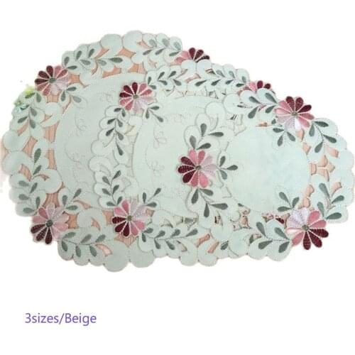 HOT round table place mat pad cloth embroidery cup holder coaster Christmas placemat mug drink doilies dining kitchen tableware