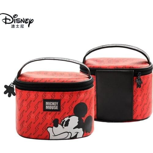 Disney Mickey Mouse portable cosmetic bags make up bag multi-purpose storage coin PU purse cartoon Minnie Makeup storage