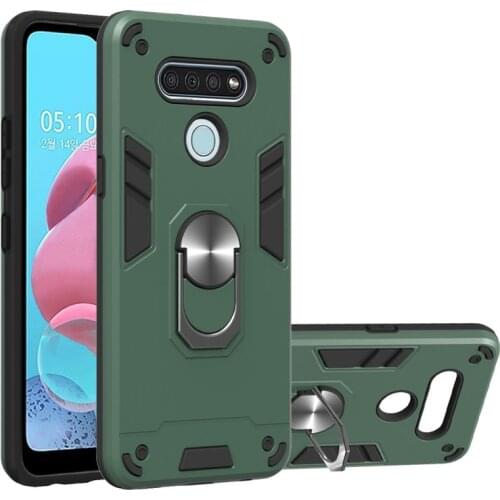 Shockproof Ring Case For LG K51 K31 Cover Magnetic Car Mount KickStand Armor Silicone Case For LG K31 K51 Cases