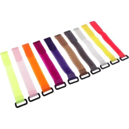 10pcs/lot 20cm Fishing Rod Belts Nylon Reusable Fishing Rod Tie Fastening Strap Holder , 10 Colors