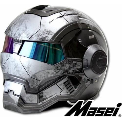 NEW Gray MASEI IRONMAN Iron Man helmet motorcycle helmet retro half helmet open face helmet 610 ABS casque motocross