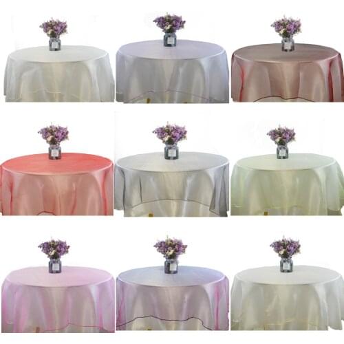 1.35mx1.35m Organza Table cloth Sheer Organza Tablecloth for Weddings Birthday Christmas Halloween Baby Shower Table Decoration