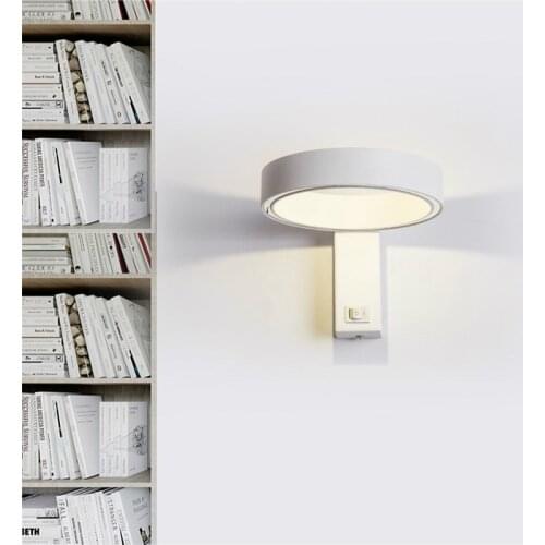 Led Round Wall Lamp Bedroom Bedside Light Creative Simplicity Modern Hotel Aisle Corridor Wall Lamp