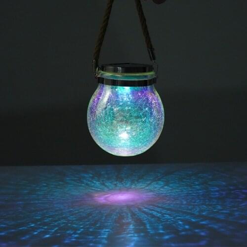 Solar Crack Light LEDs Crack Ball Fairy Garden Night Light Glass Jar Wishing Lamp for Bedroom Outdoor Christmas Decoration