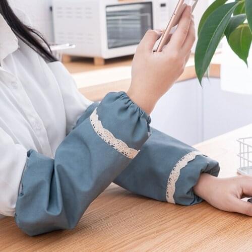 Waterproof cuff female leather anti-fouling oil-proof sleeve kitchen home autumn and winter wear-resistant cute long