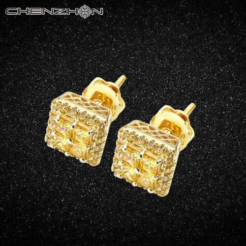 CHENZHON Stud Earrings 925 Sterling Silver For Women Multi-Color Jewelry Birthday Gift Cubic Zirconia Korean Earrings Box Pack