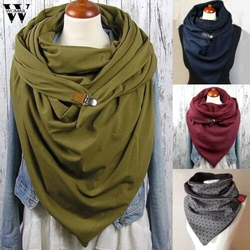 Retro Women Warm Scarves Printing Button Soft Wrap Casual Shawls 2020 Women Malaysia Cotton Thermal Scarf Chaqueta Pelo Spring