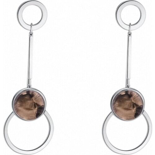 TONGKWOK Bohemia Exaggeration Dangle Earrings For Women Silk Thread Tassel Metal Long Chandelier Earrings #135471