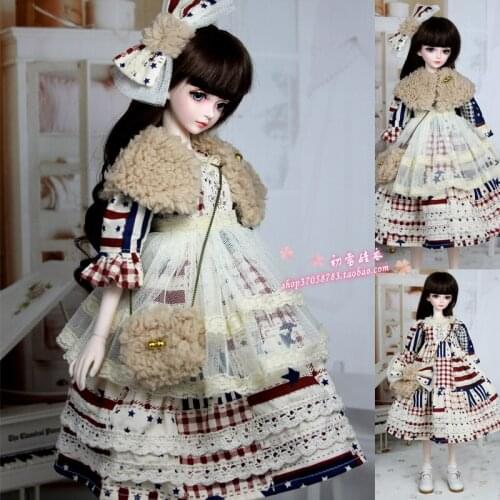 1/6 1/4 1/3 scale BJD dress+scarf+bag clothes accessories for BJD/SD doll,Not included doll,shoes,wig and other A0346