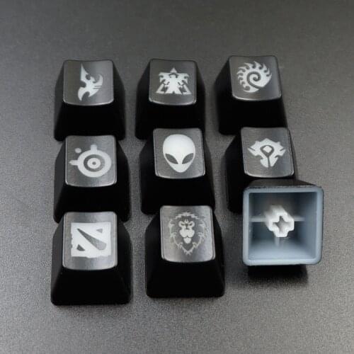 1pcs Backlit Translucent Mechanical keyboard keycaps for union Tribal alien apple SteelSeries ROG ESC ABS key cap OEM R4 Height