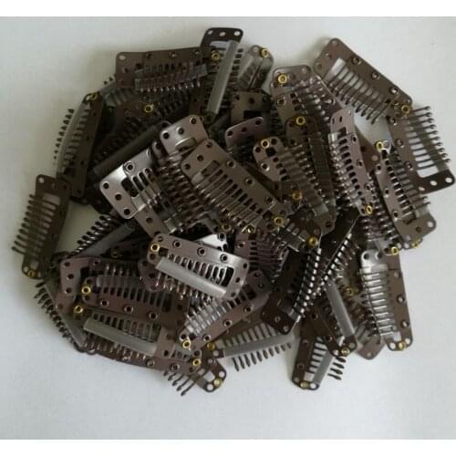 20pcs Dark Brown Color High Quality Stainless Steel Wig Clip Straight Teeth 3.8cm Length
