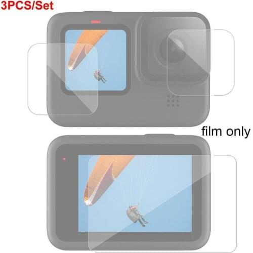3PCS Tempered Glass Screen Protector for GoPro Hero 9 Black Lens Protection Protective Film for Gopro Hero 9 Camera Accessories