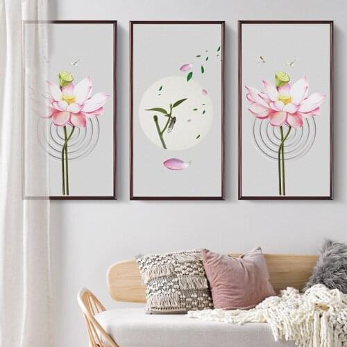 3D Lotus Wall Stickers Home Decor Living Room Frame Painting Sofa TV Backdrop Decal PVC Wallpaper Murals Self Adhesive