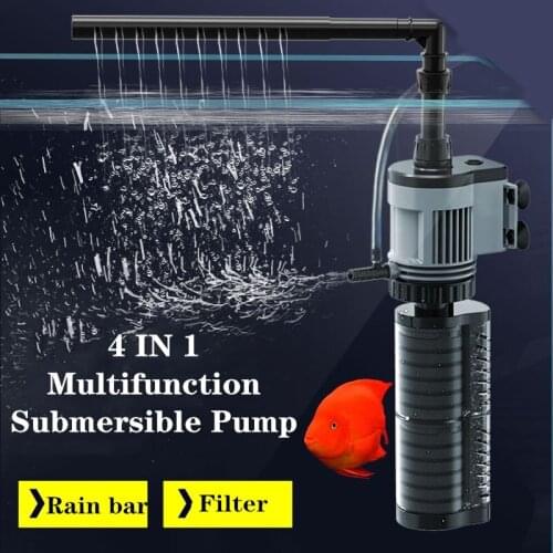 4 in 1 Aquarium Filter Submersible Water Filter Pump Fish Tank Pond Oxygen Increasing Pump Power Filter for Water Purifier