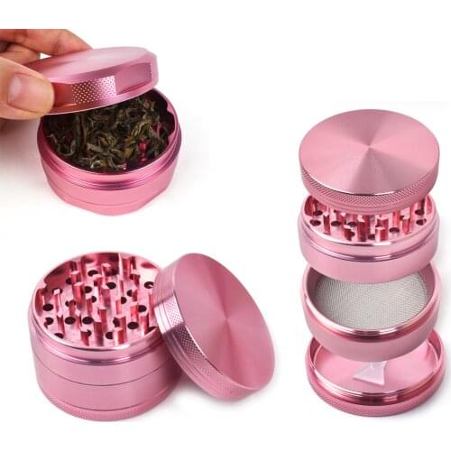 High Quality 50mm/ 2 /2.5 Inch Pink Herb Weed Grinder Tobacco Spice Dry Herb Miller Crusher Handle Smoking Accessories