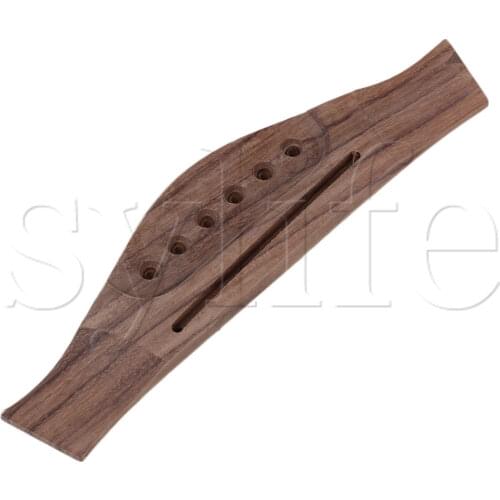 6 String Saddle Through Acoustic Guitar Bridge Rosewood strings hole in line