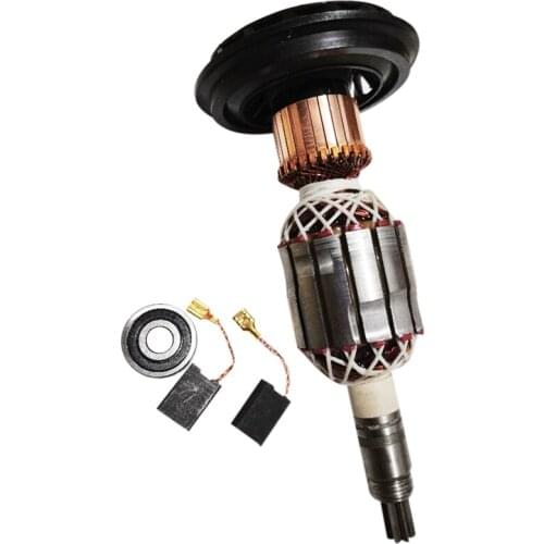 AC220V Armature Rotor Anchor with Bearing & Carbon Brush for Demolition Hammer GSH11E GSH 11E GBH11DE GBH 11DE