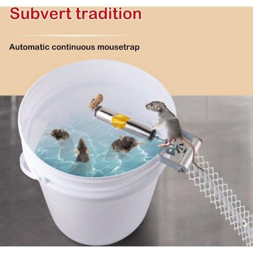 Automatic Mousetrap Stainless Steel Handle Rod Mousetrap Household Roller Type Mousetrap Warehouse Courtyard Trap Deadly