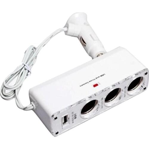 Free Shipping Usb Car Charger Hub Car Cigarette Lighter Adapter 1 to 3 way Splitter socket 12V/24V Extension Hub USB