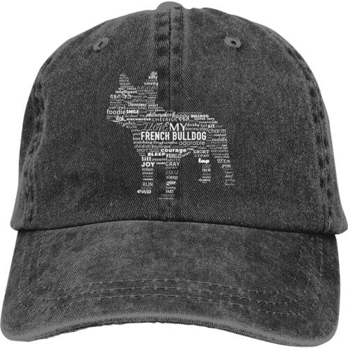 Washed Mens Baseball Cap Ways To Describe Trucker Snapback Caps Dad Hat French Bulldog Pet Dog Lover Golf Hats