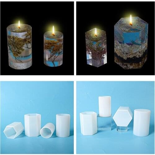 Cylinder Candle Molds Silicone Molds for Candle Making Epoxy Resin Molds for Resin Casting Soap Making Flower Specimen Home Deco