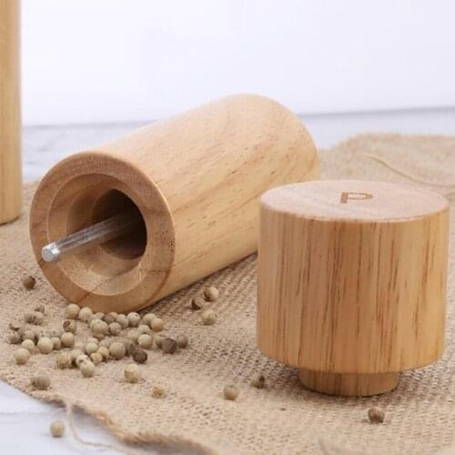 Wooden Salt and Pepper Grinder Set Pepper Grinder Salt Shaker Grinder for BBQ 667A