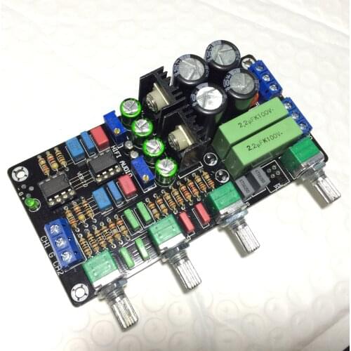 Two-channel Pre-level Tone Hifi Fever Amplifier Front-end Tuning OPA2604 AD827NE5532 Pre-level Board